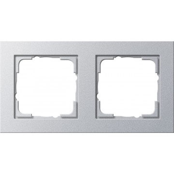 Gira E2 cover frame colour aluminium, 2-gang