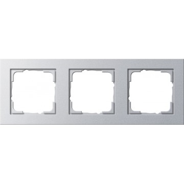 Gira E2 cover frame colour aluminium, 3-gang