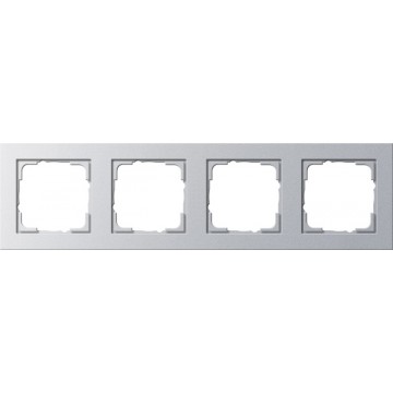Gira E2 cover frame colour aluminium, 4-gang