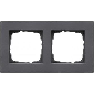 Gira E2 cover frame for flat installation anthracite , 2-gang
