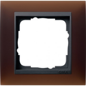 Gira Event Opaque cover frame dark brown with anthracite intermediate frame, 1-gang