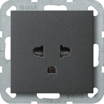 Socket outlet with protective contact EURO-US 16 A 250 V~, anthracite (Art# 284028)