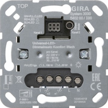 System 3000 universal LED dimming insert Komfort, 2-gang