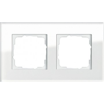 Gira Esprit cover frame white glass 	2-gang