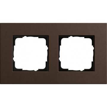 Gira Esprit cover frame Linoleum-plywood dark brown 	2-gang