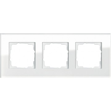 Gira Esprit cover frame white glass 3-gang