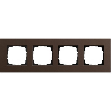 Gira Esprit cover frame Linoleum-plywood dark brown 	4-gang