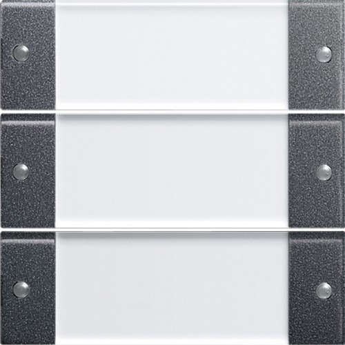 Gira Rocker set, 3-gang with inscription space, clear + anthracite